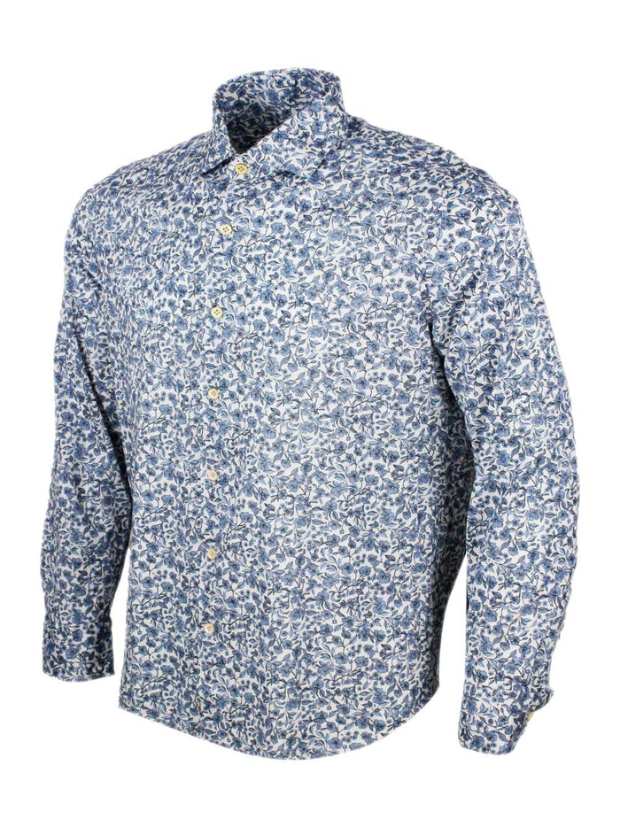 SONRISA Shirts Azzurro - Bianco 100co