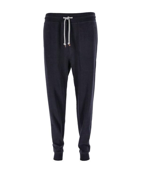 Brunello Cucinelli Mens Cobalt Cotton Blend Jogger Trousers Blue