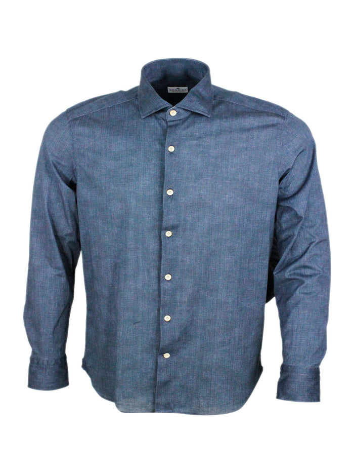 SONRISA Shirts Blu Denim Dark 100co