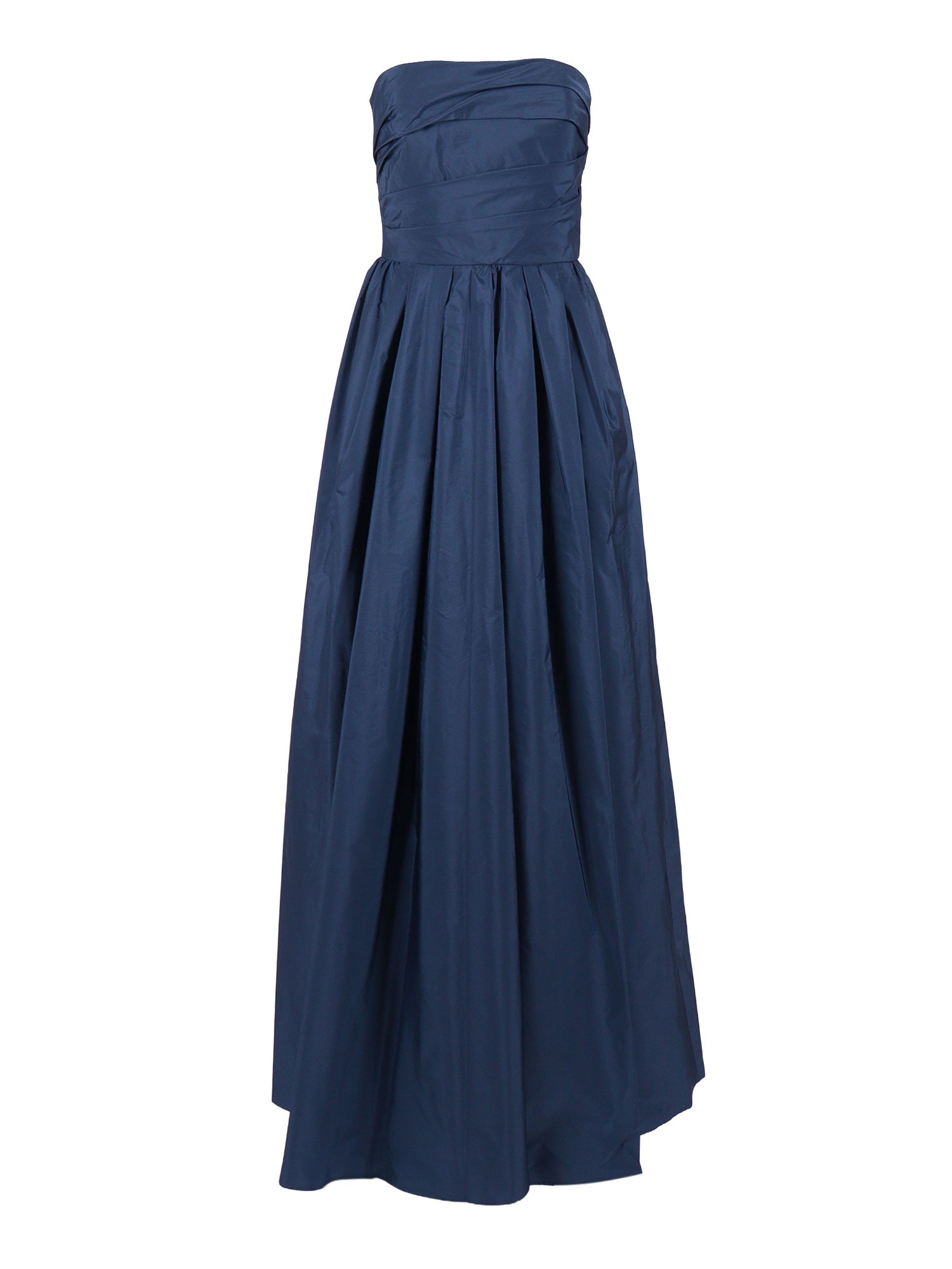 DRESS Blue Polyester Silk Lining Cotton Midi