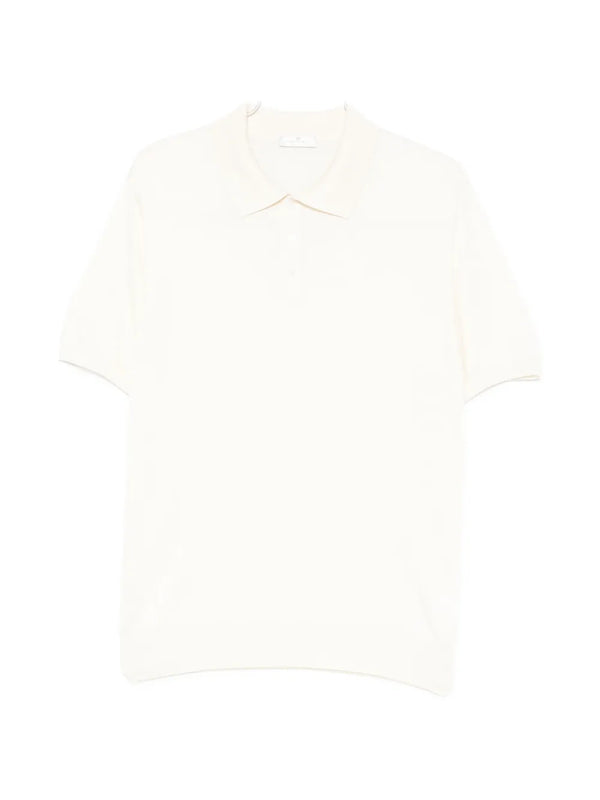 Panicale Silk 100% polo shirt in cream
