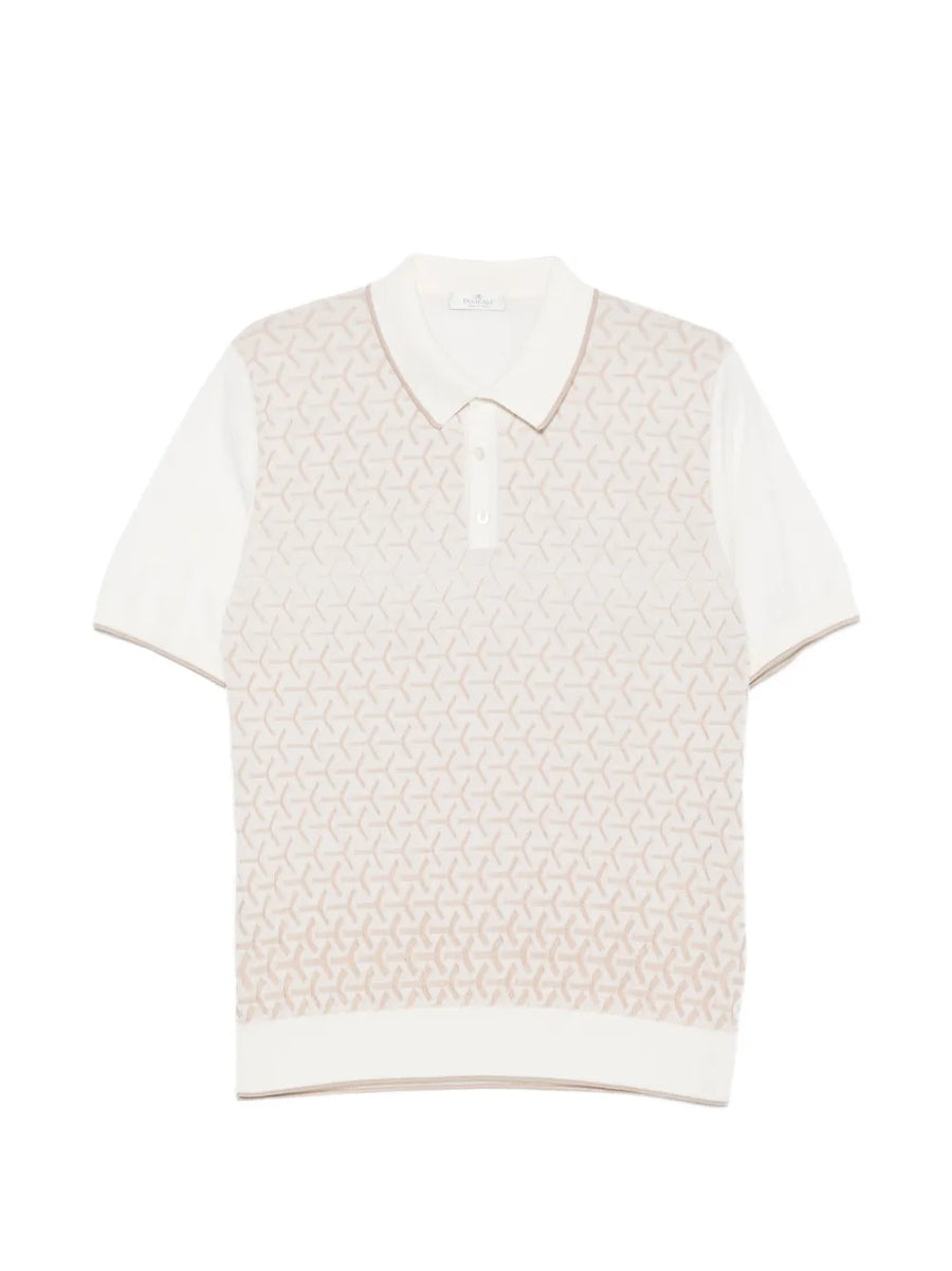 Panicale Cotton 70% polo shirt in cream