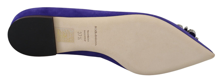 Dolce & Gabbana 100% Leather Goat suede flat in purple