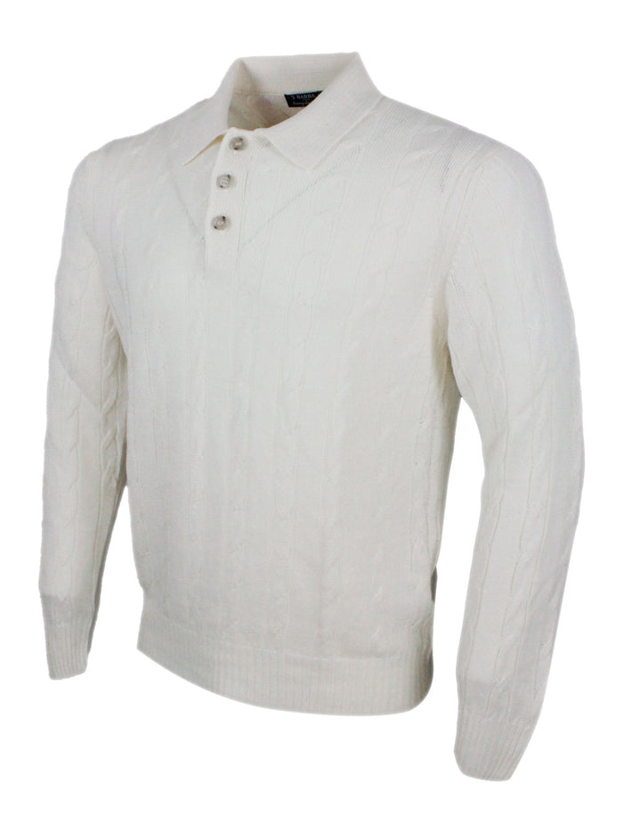 Barba Napoli Sweaters Ivory 68li 32co