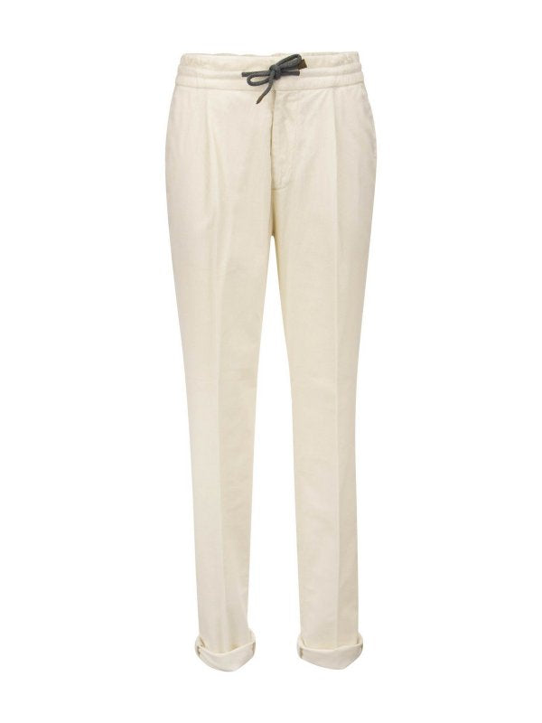 Brunello Cucinelli Mens Off White Tailored Trousers Off-white