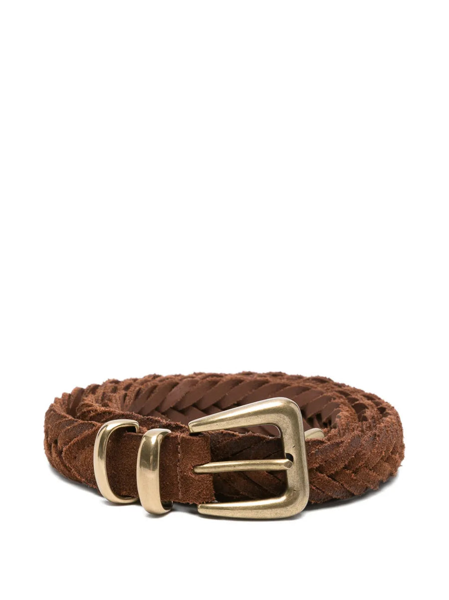 Eleventy Suede belt in brown