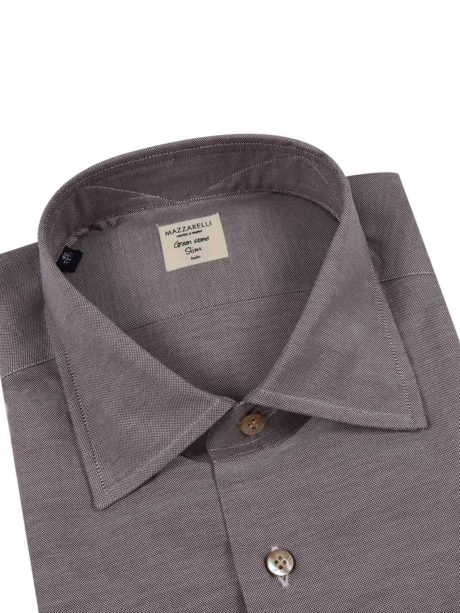 Oxford Cotton Slim Fit Shirt Brown
