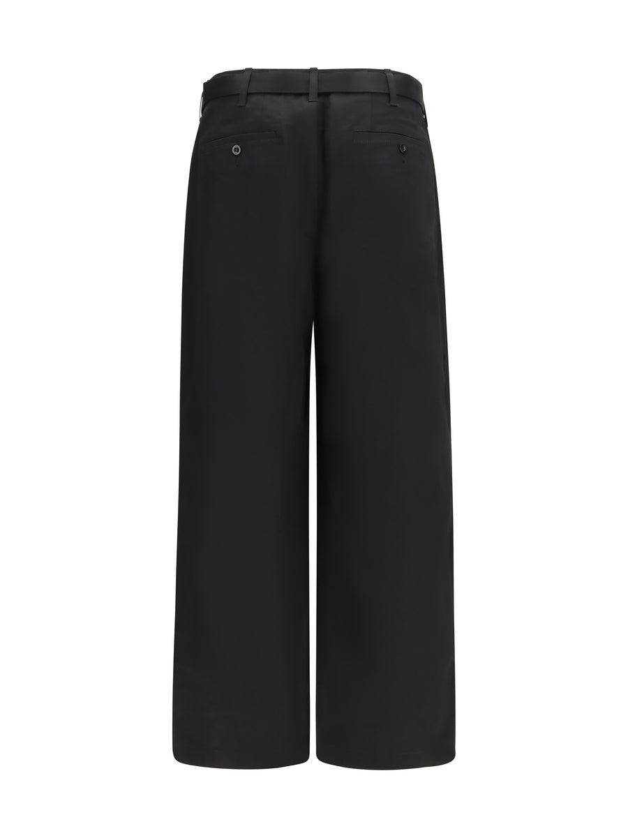 Cotton Chino Pants Black Trousers