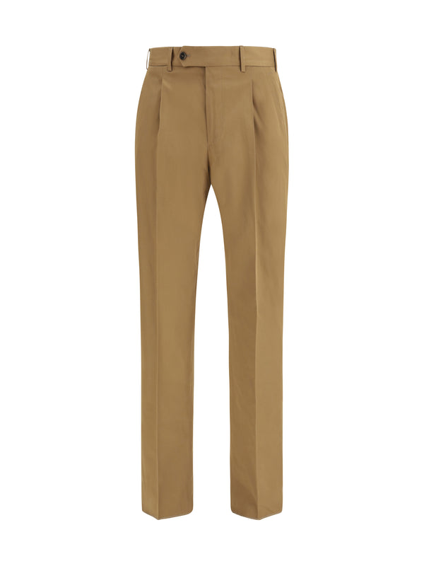 Pt Torino 94% Cotton; 5% Silk; 1% Elastane trousers in brown