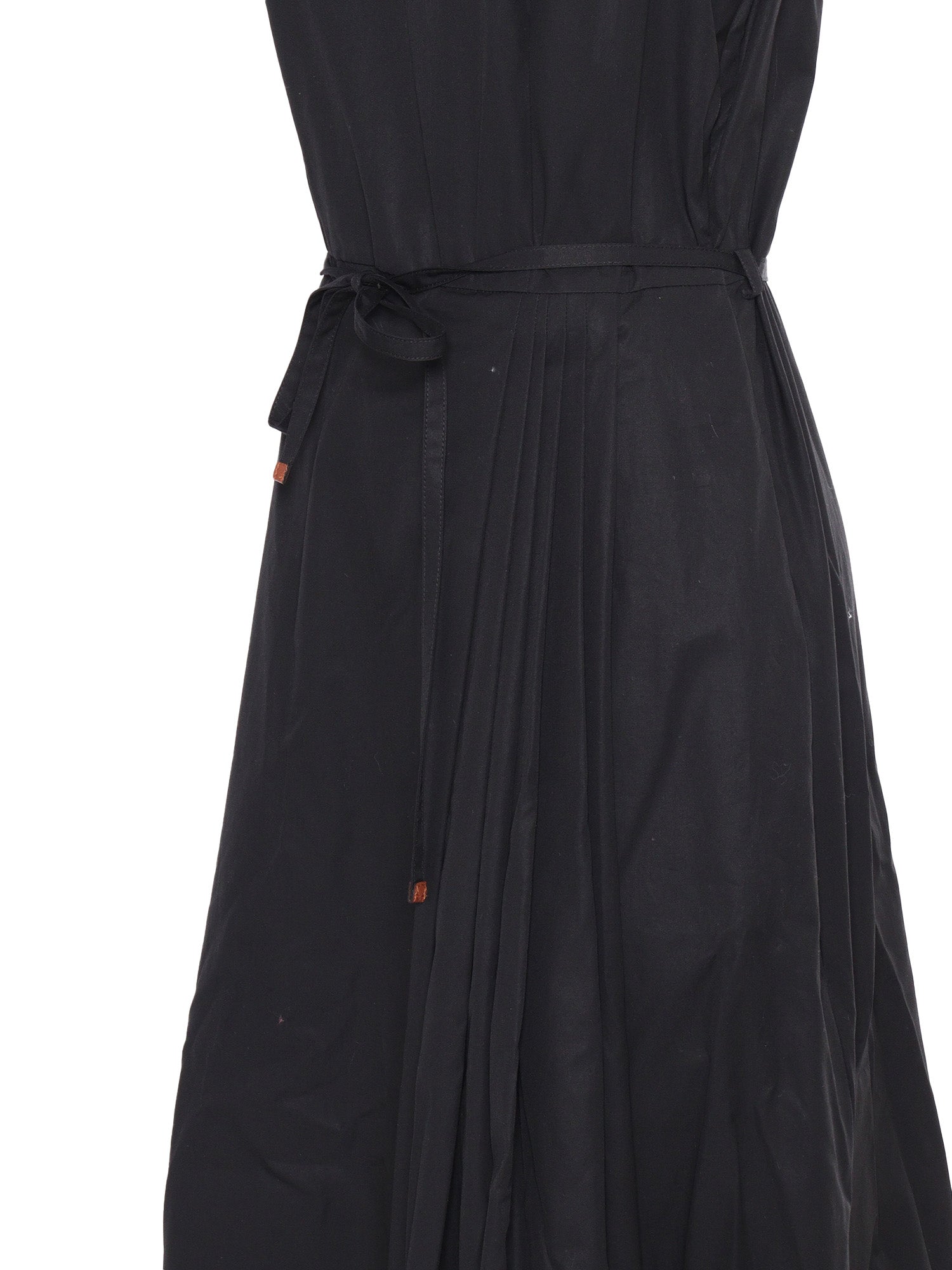 Long black dress Cotton Yarn Insert Midi
