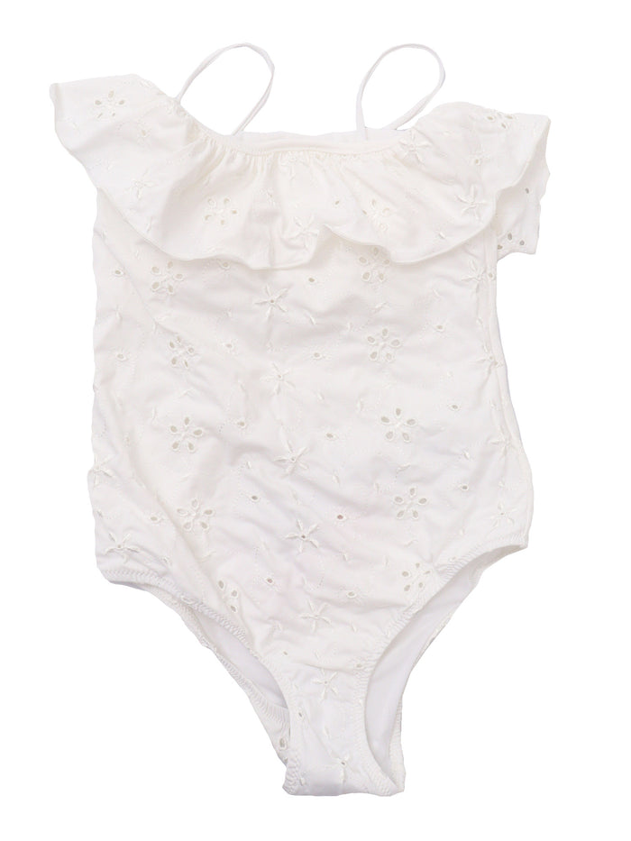 ONE PIECE WITH FLOUNCE White Polyamide Elastane Costume