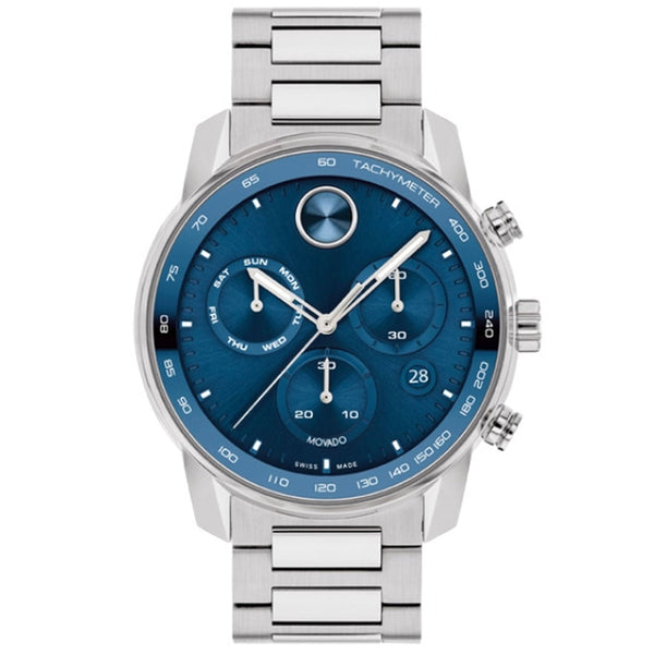 Movado Stainless steel case watch in blue