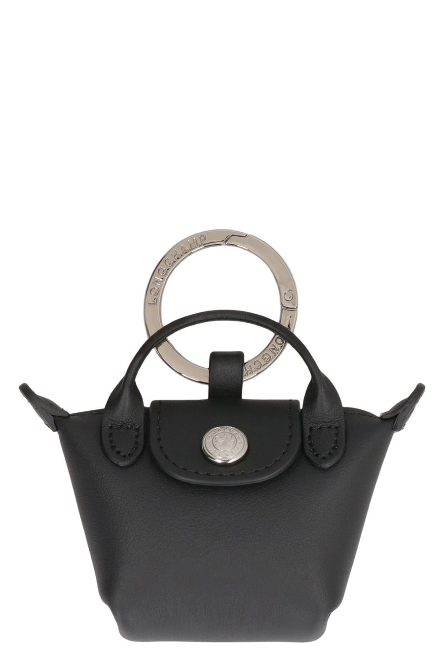 Key Ring Le Pliage Xtra Black Cow Hide Keyrings & Keychains