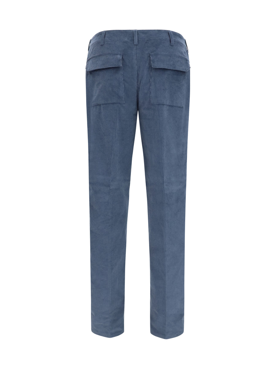 Pants Roma Corduroy Dusty Blue Cotton Trousers