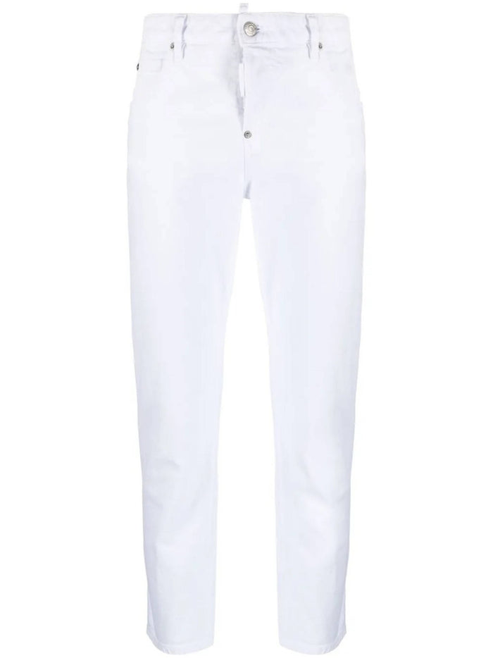 Pantaloni White Cotton | Jean