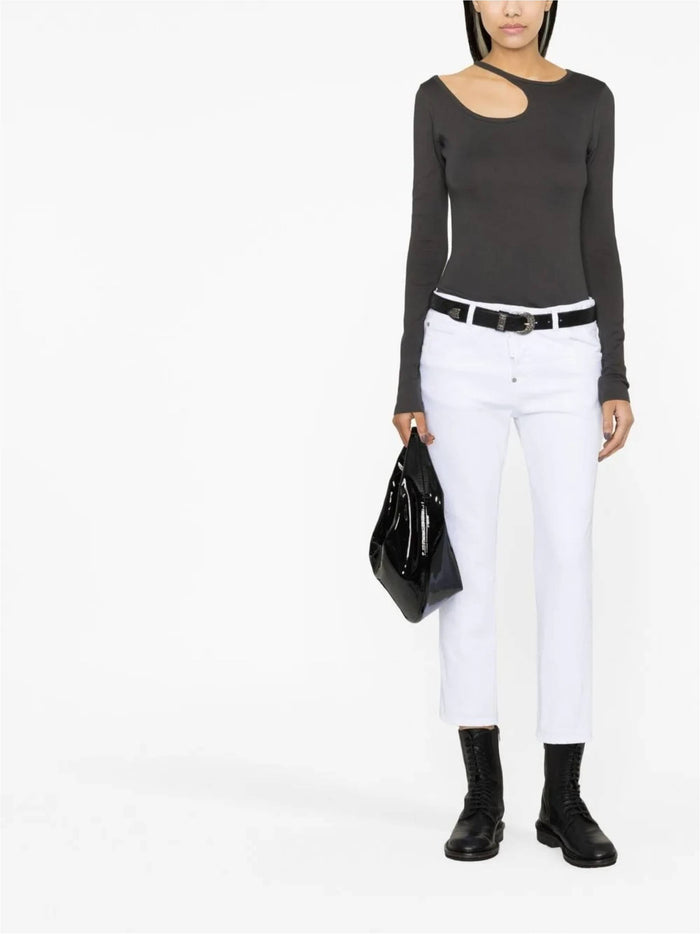 Pantaloni White Cotton | Jean