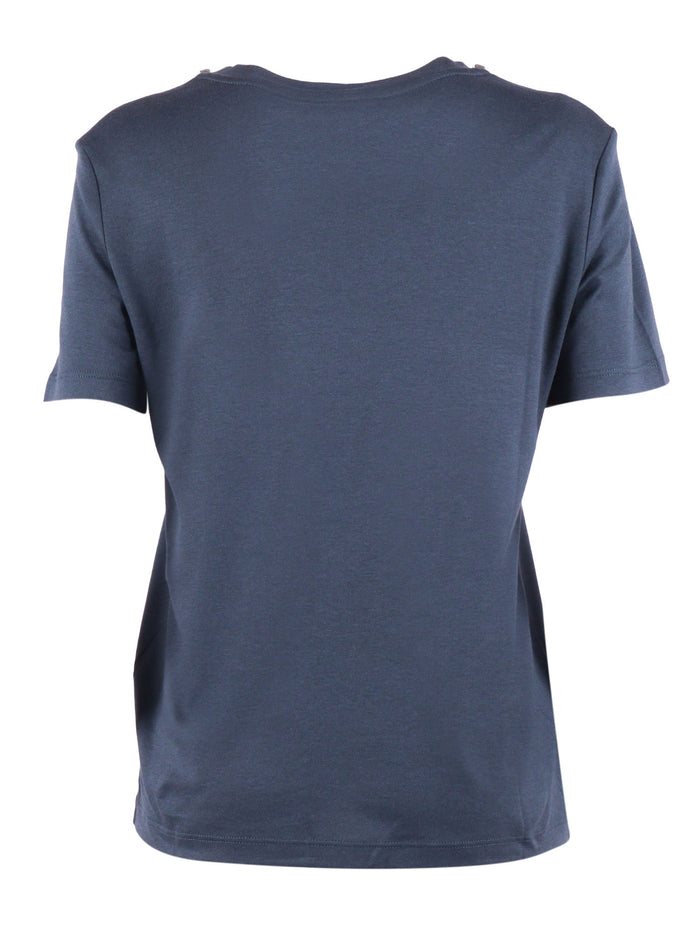 T-SHIRT Blue Cotton Modal Short Sleeves