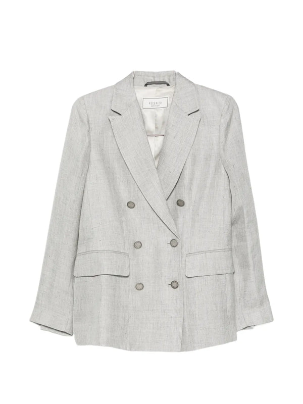 Peserico Linen/Flax 52% blazer in light grey