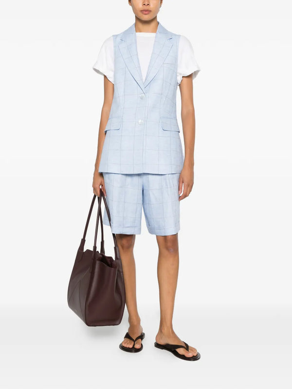 Peserico Linen/Flax 100% (outer); Viscose 100% (lining) vest in light blue