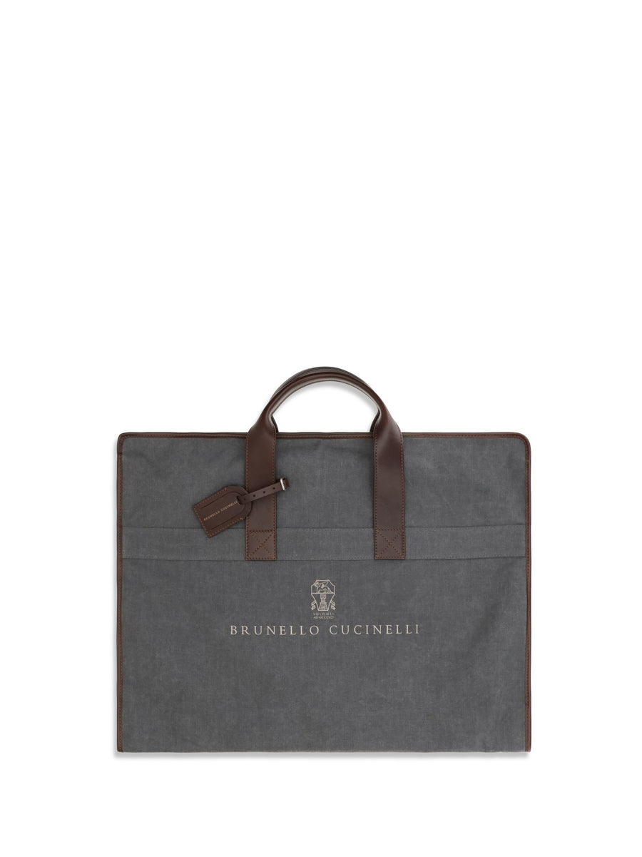 Brunello Cucinelli 65% polyester; 35% viscose garment bag in grey