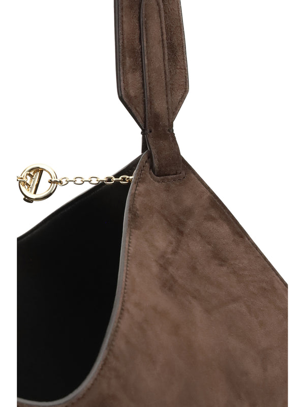 Lotus Small Shoulder Bag Dark Brown Calf Leather Bos Taurus