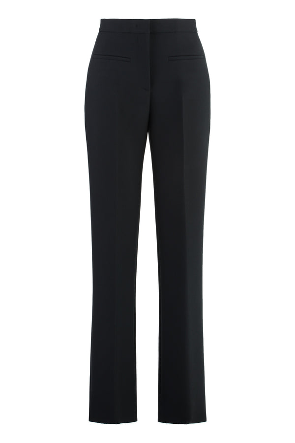 Crêpe Tailored Trousers Black Elastane Flared