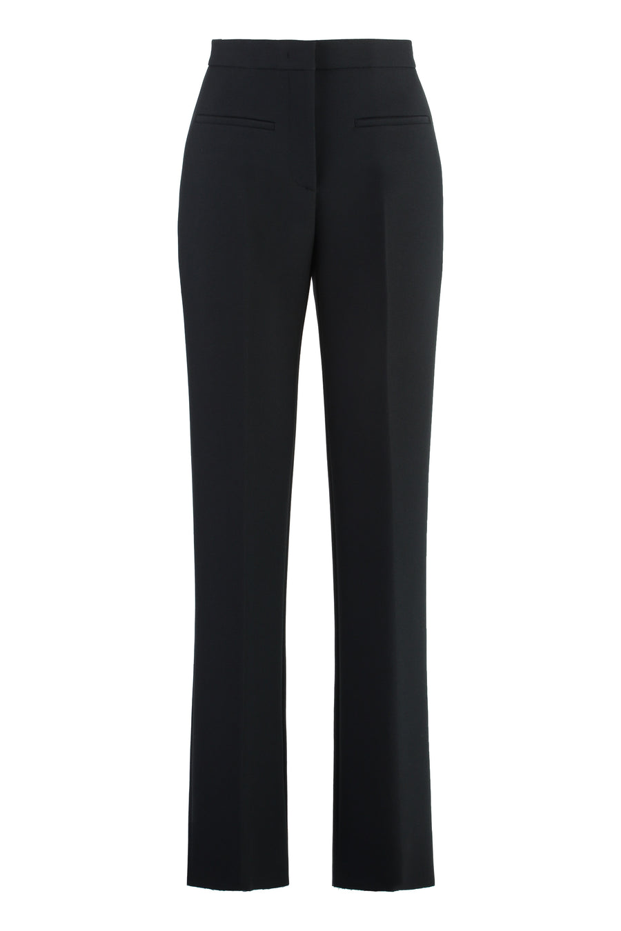Crêpe Tailored Trousers Black Elastane Flared