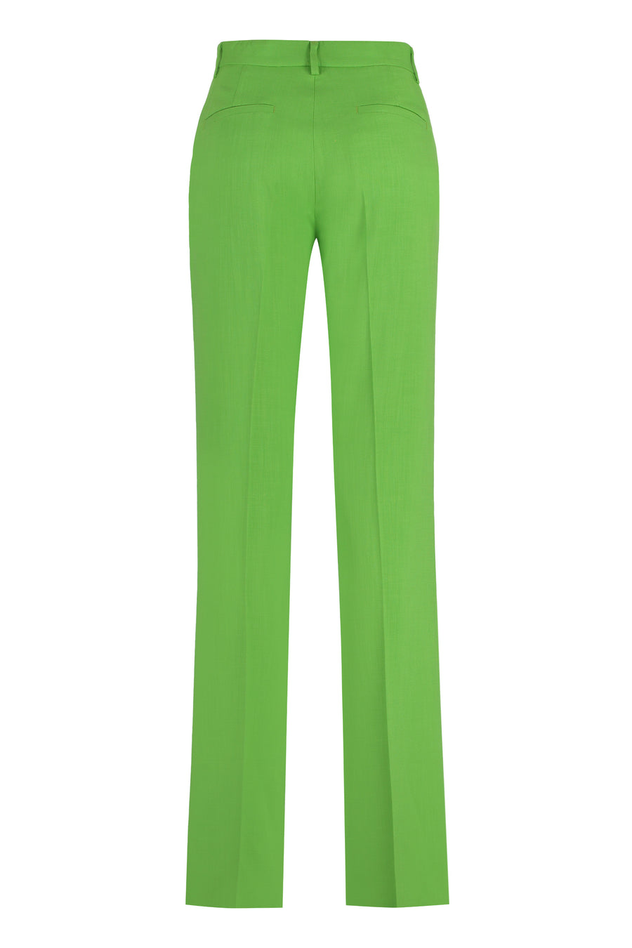 Flared Viscose Trousers Green Elastane