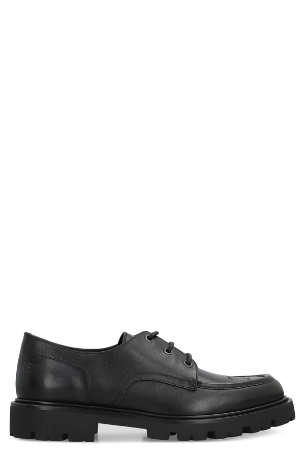 Leather Derby Shoes Margaret Black Cow Hide Lace-up