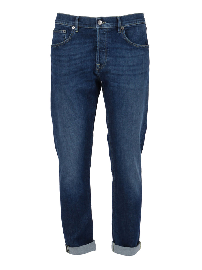 Icon Pants Blue Cotton Elastane Jean