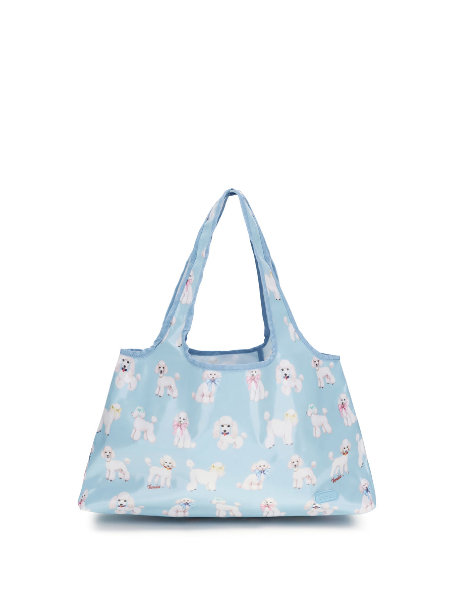 Hobo Shoulder Bag Poodle Light Blue Pvc