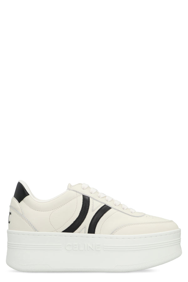 White Leather Platform Sneakers Trainers