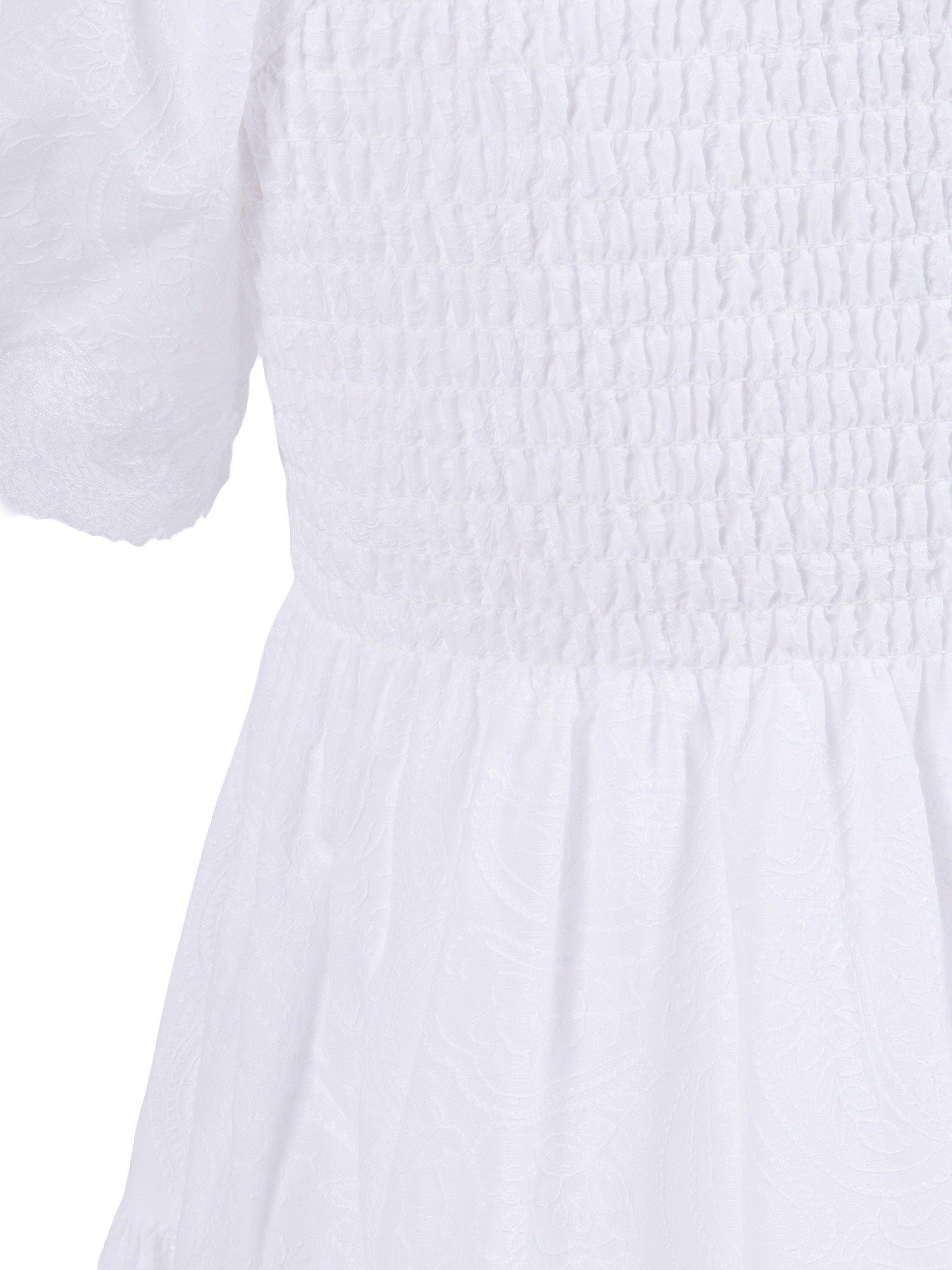 EMBROIDERED MUSLIN AUSTIN DRESS White Cotton