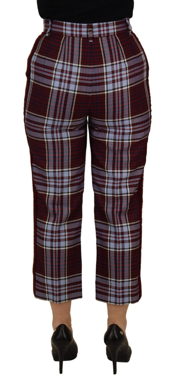 Dolce & Gabbana 90% Wool trousers in burgundy