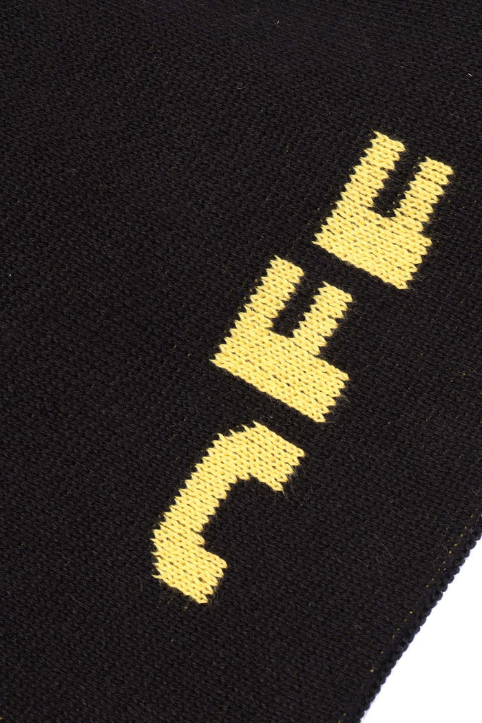 Type Logo Scarf Black - Yellow Cotton