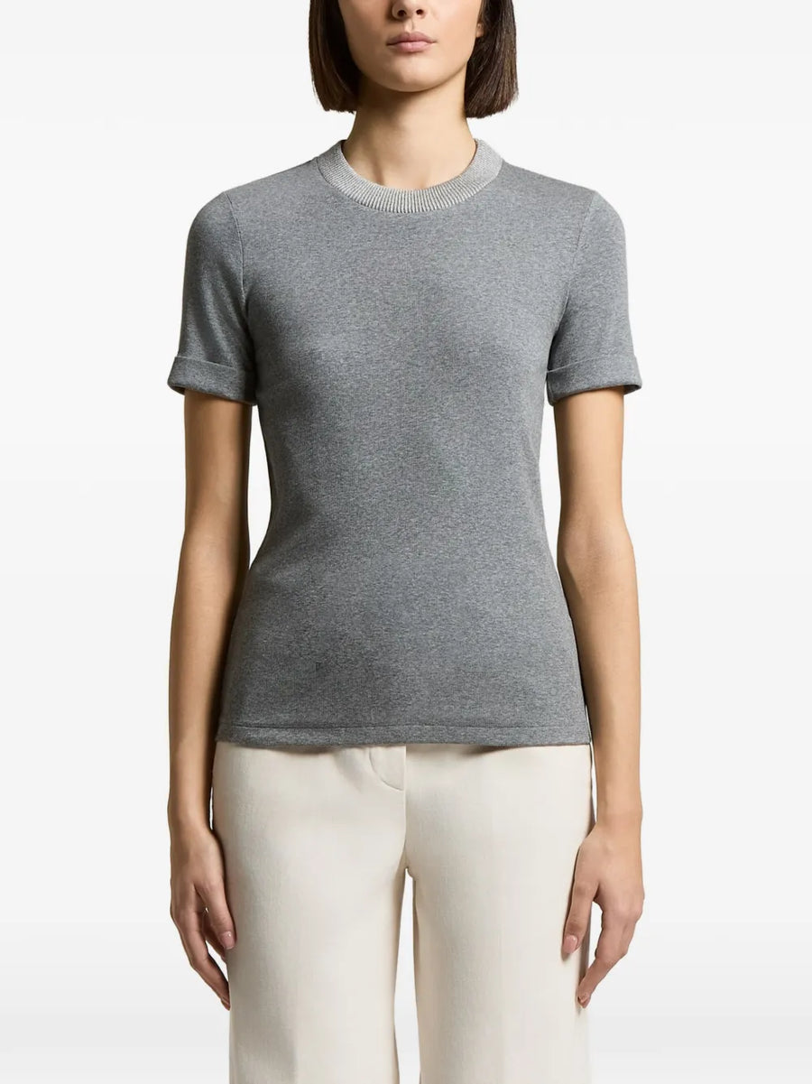 Peserico Ribbed knit sweater in gray