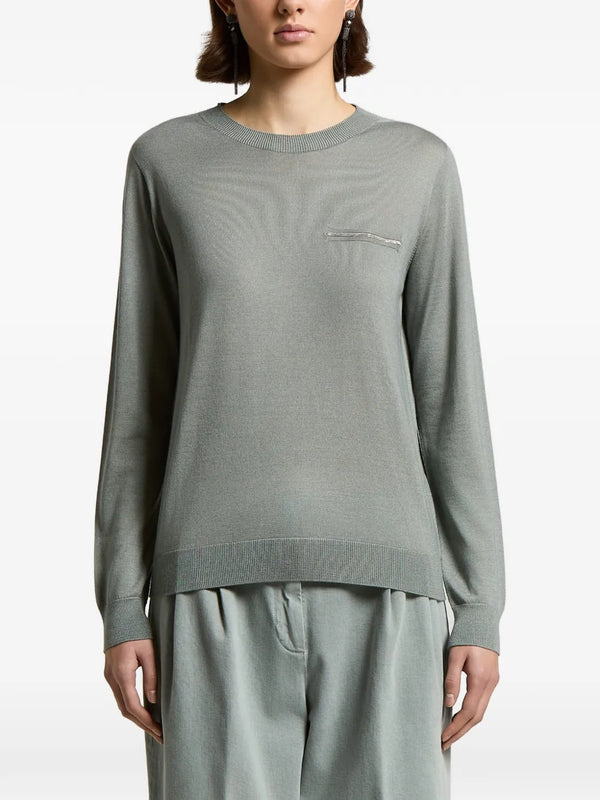 Peserico 100% Knit sweater in green