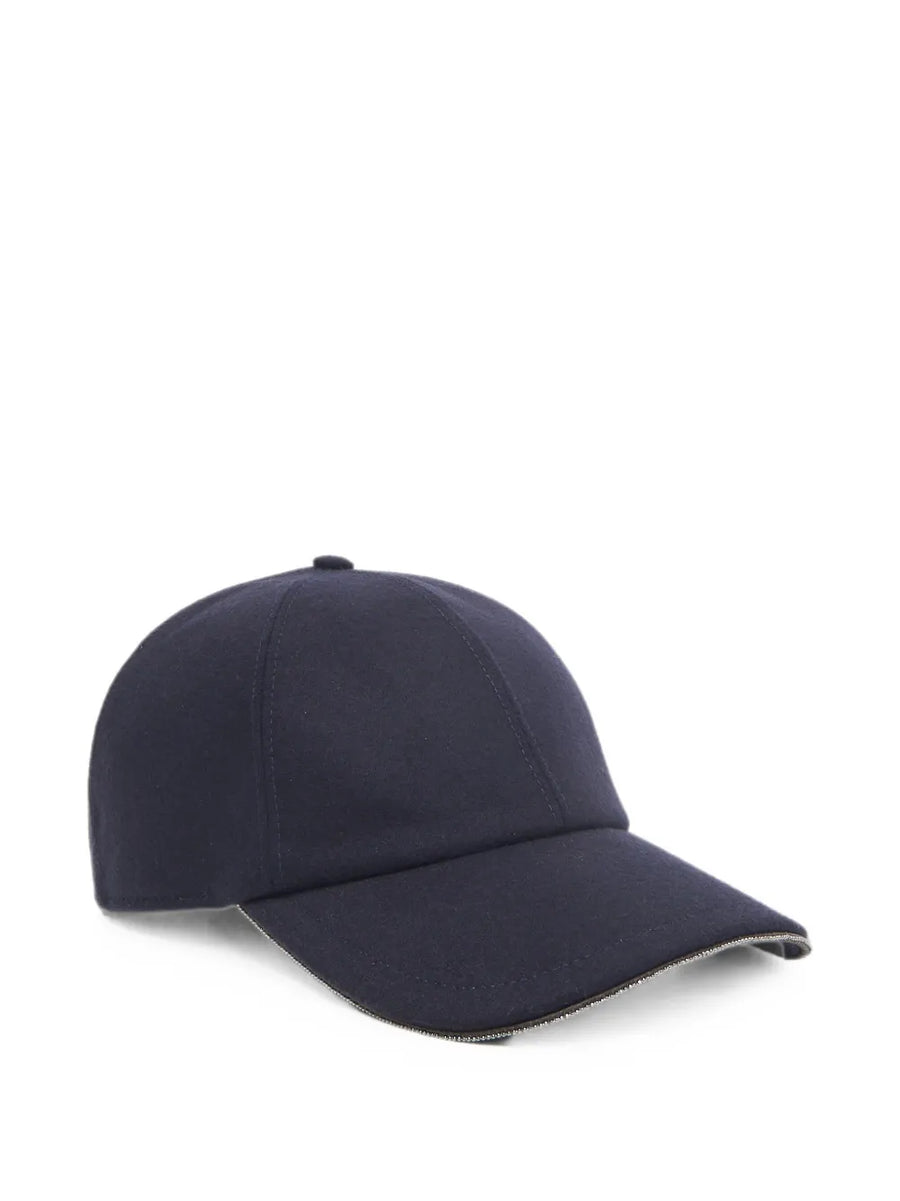 Peserico Wool felted baseball cap in navy