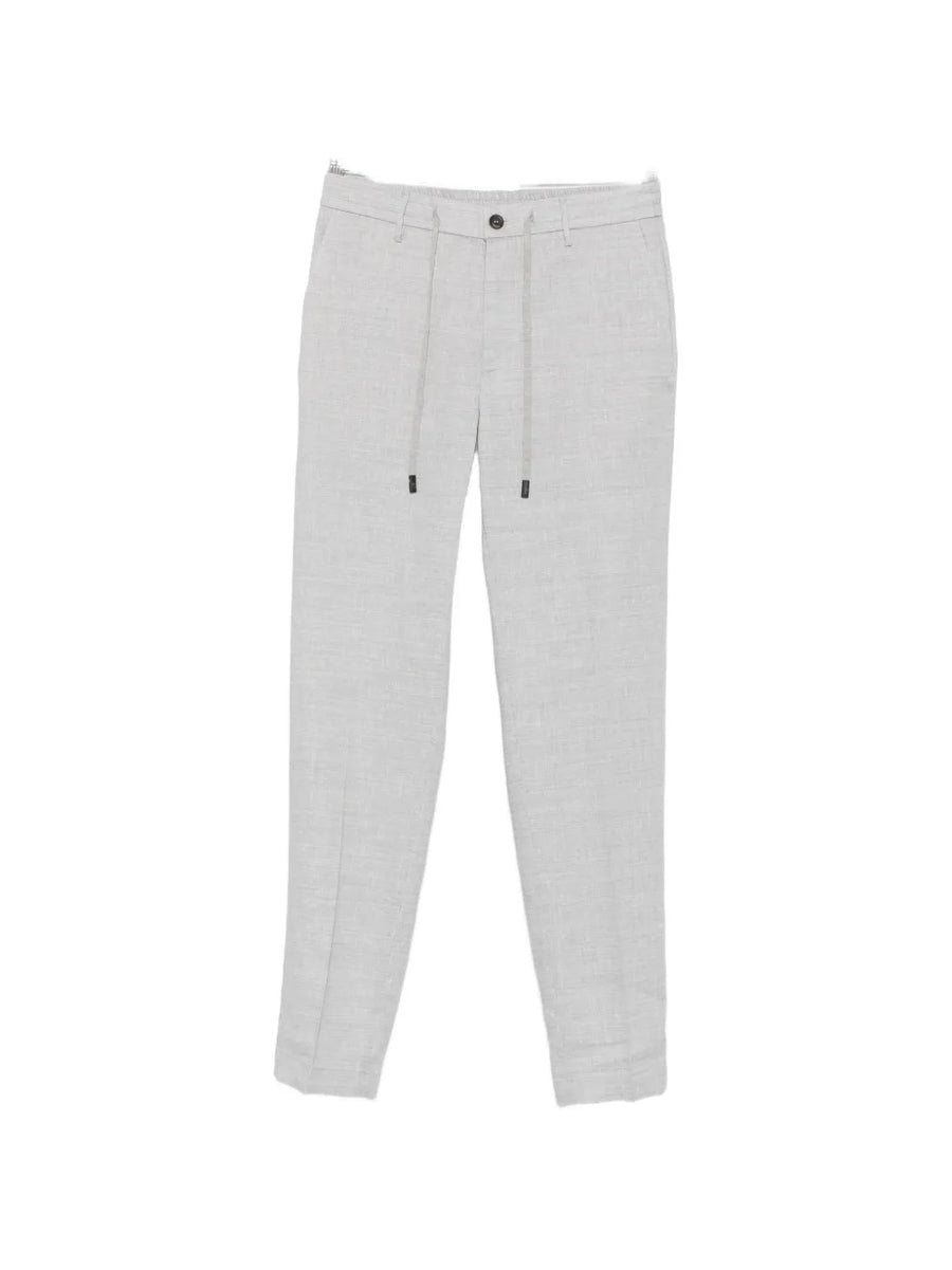 Peserico Slub texture linen blend trousers in grey