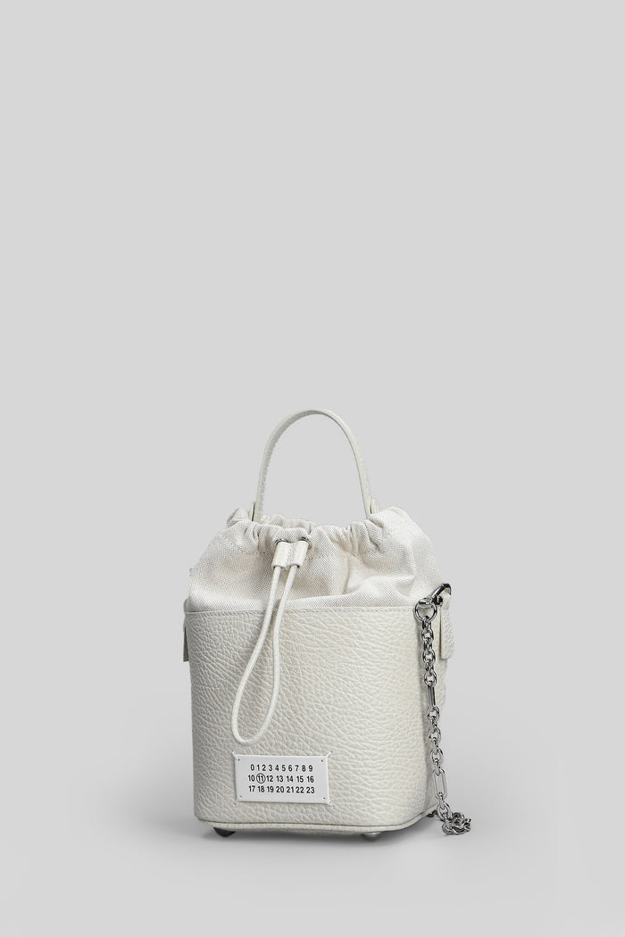 Shoulder bag in white leather Borse