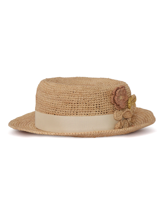 Bonpoint beige Lyse hat Raffia