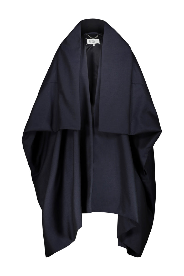 Oversize Blanket Coat Blue Wool Mohair Viscose Cappotto