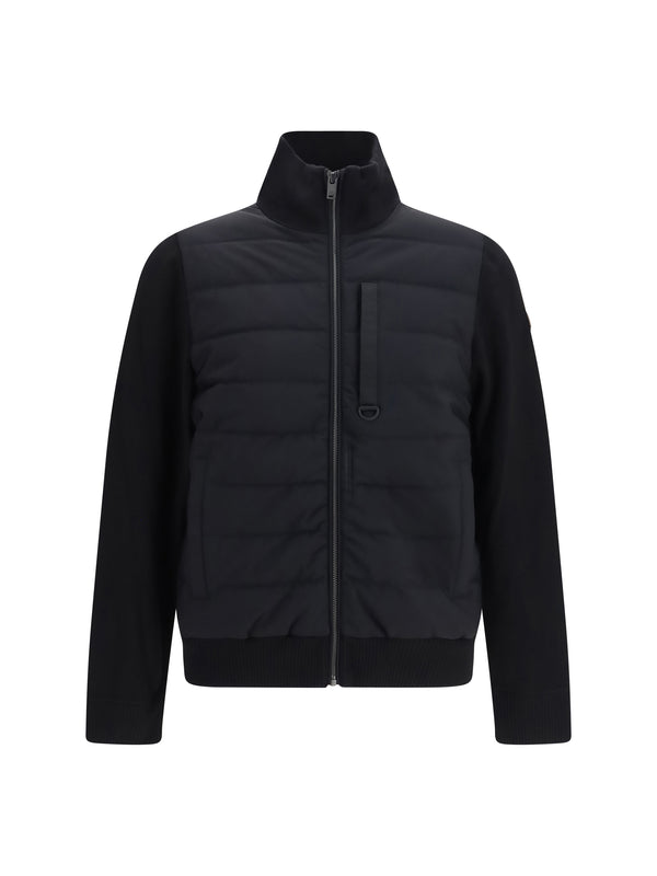 Kamet Jacket With High Collar Black/black Viscose; Polyester