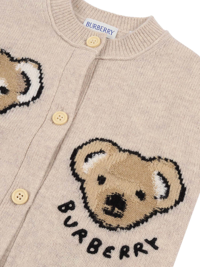 INF GIRL CARDIGANS Beige Wool Cashmere Merino Cardigan