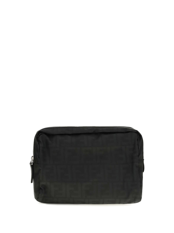 Medium Superlight Ff Zucca Fabric Beauty Case Nero Polyester Cases