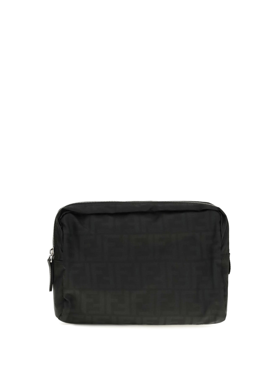 Medium Superlight Ff Zucca Fabric Beauty Case Nero Polyester Cases