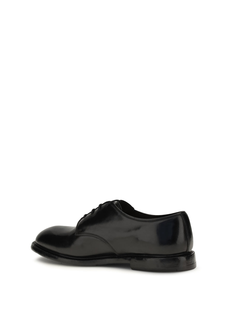 Lace-Up Shoes Black Leather Upper: Calf