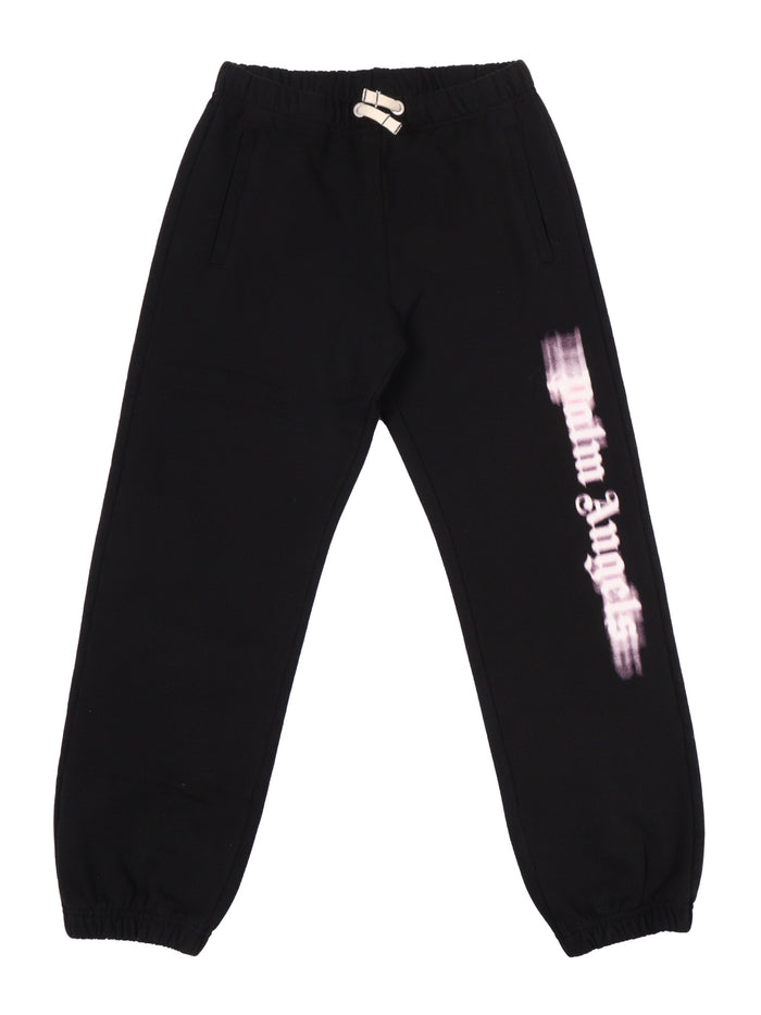 Blurred Logo Reg.sweatpant Black - Rose Cotton Lining Trackpants