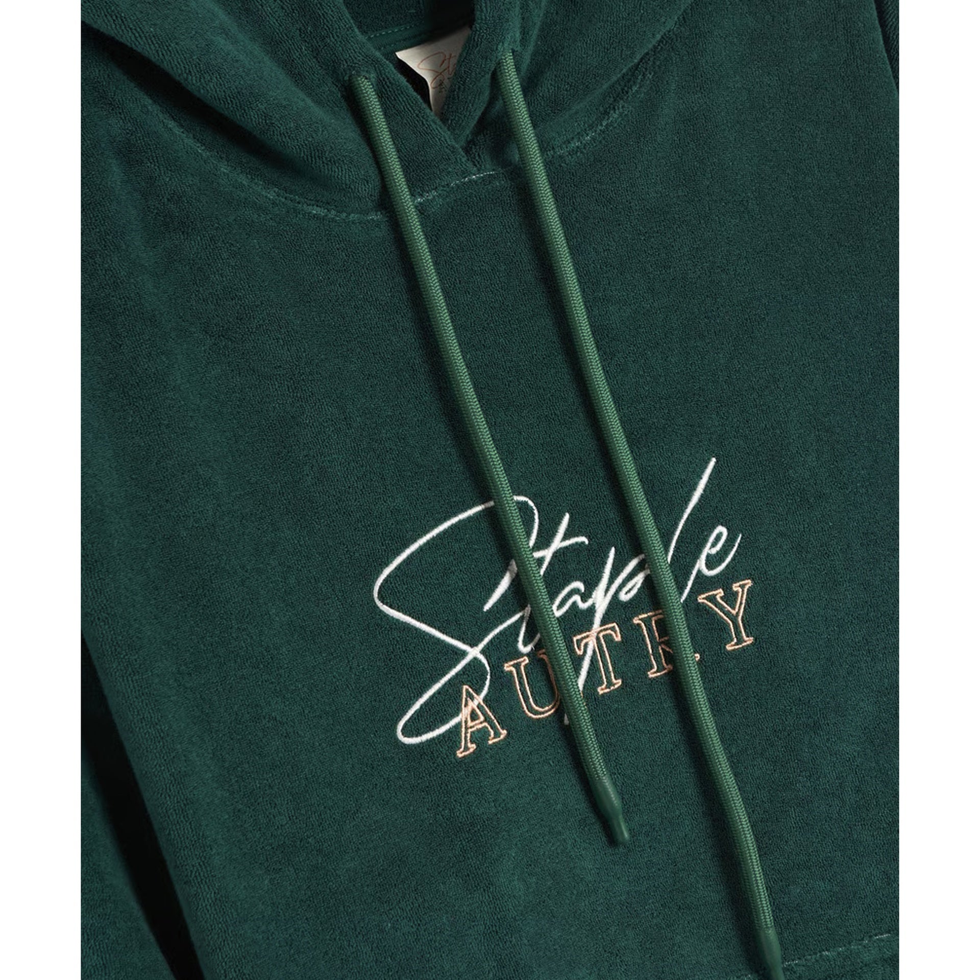 Autry Unisex Chenille Hoodie Green Cotton Polyester