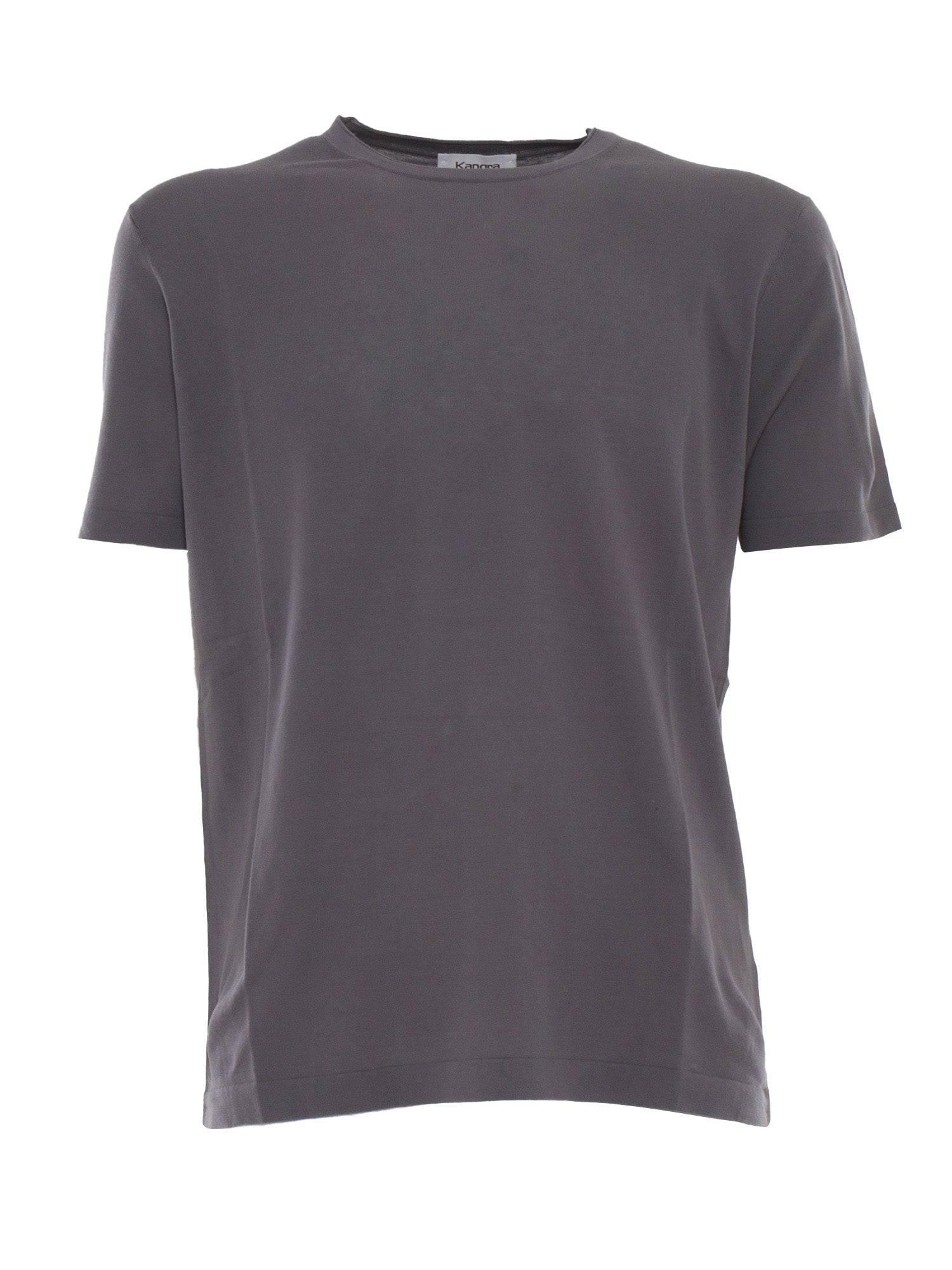 SHORT SLEEVE SWEATER Grey Cotton Crewneck